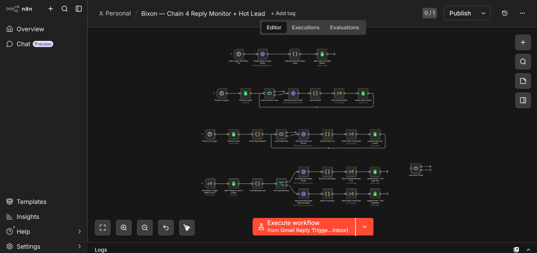 Lead Response System workflow interface